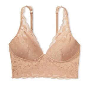 VS Pink Lace Lightly Lined Plunge Bralette